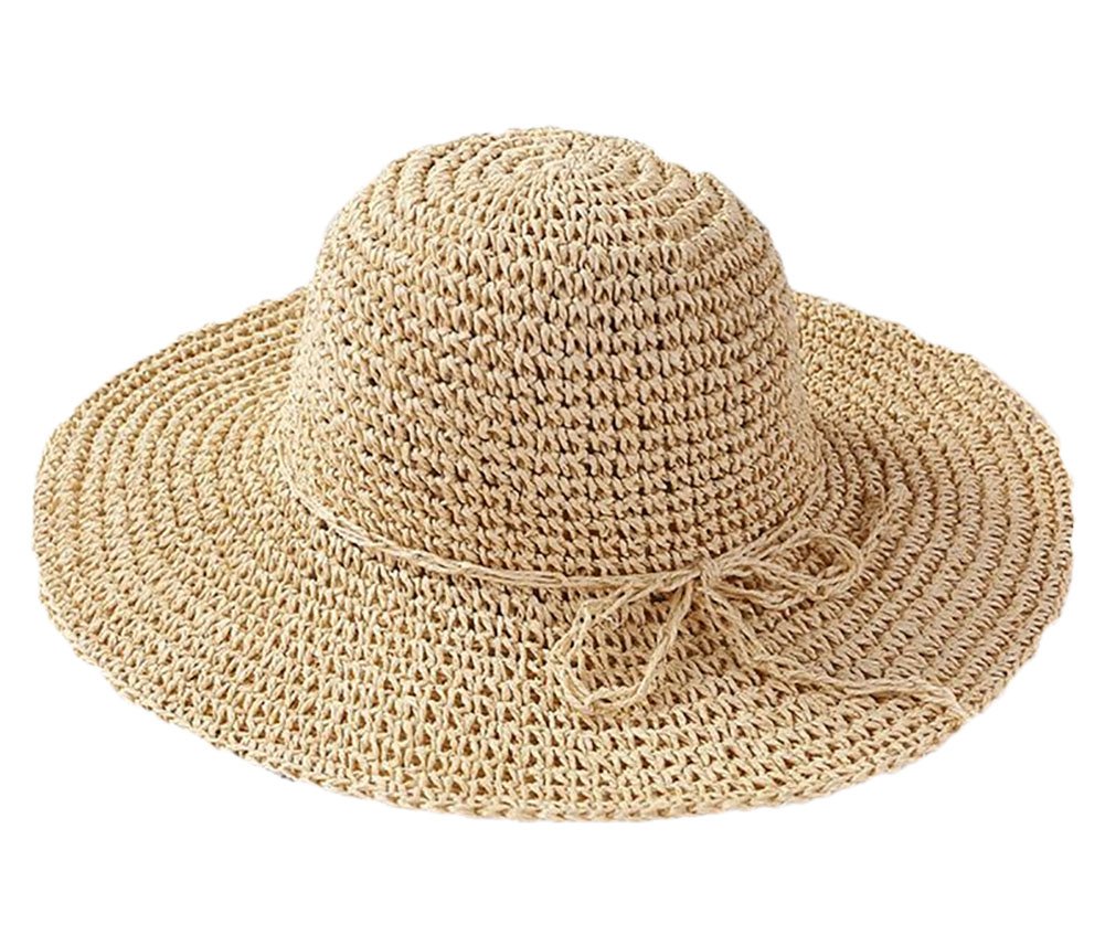 JIHUOO Floppy Summer Sun Straw Hat Wide Brim Packable Sun Hats